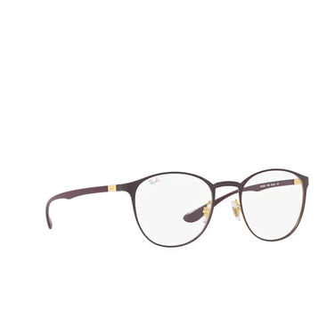 Ray-Ban RX6355 Eyeglasses 3158 dark grey on gold - three-quarters view