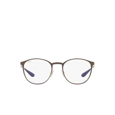 Ray-Ban RX6355 Eyeglasses 3159 brown on gold - front view