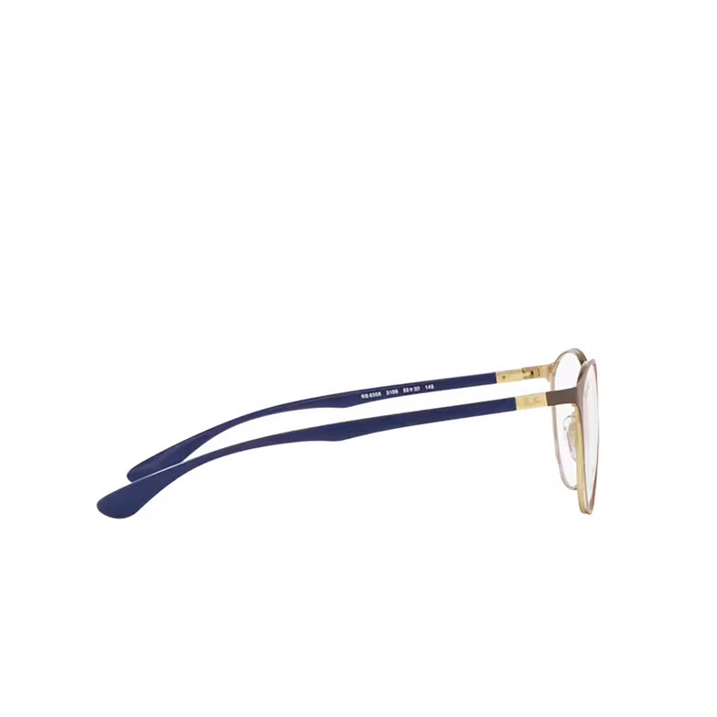 Ray-Ban RX6355 Eyeglasses 3159 brown on gold - 3/4