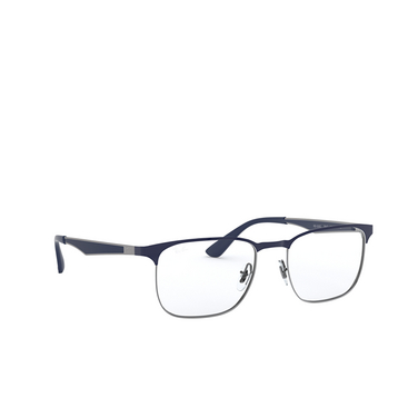 Ray-Ban RX6363 Eyeglasses 2947 blue on gunmetal - three-quarters view