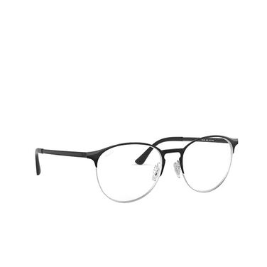 Ray-Ban RX6375 Eyeglasses 2861 black on silver - three-quarters view