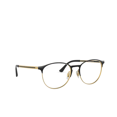 Lunettes de vue Ray-Ban RX6375 2890 black on gold - Vue trois quarts