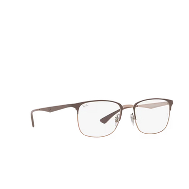 Ray-Ban RX6421 Korrektionsbrillen 2973 beige on copper - Dreiviertelansicht
