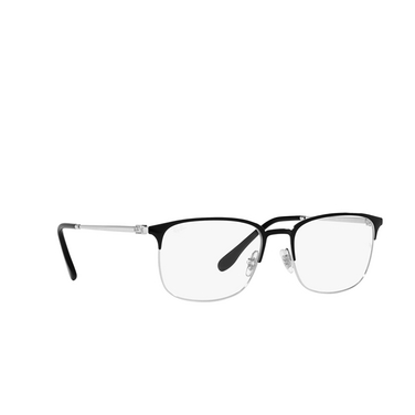Ray-Ban RX6494 Eyeglasses 2861 black on silver - three-quarters view