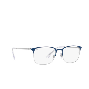 Ray-Ban RX6494 Eyeglasses 3155 blue on silver - three-quarters view