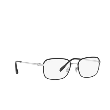 Ray-Ban RX6495 Eyeglasses 2861 black on silver - three-quarters view