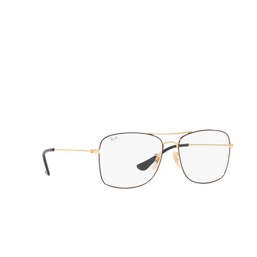 Ray-Ban RX6498 Eyeglasses 2991 black on gold - three-quarters view
