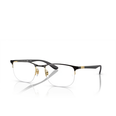 Ray-Ban RX6513 Eyeglasses 2890 black on gold - three-quarters view