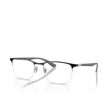 Ray-Ban RX6513 Eyeglasses 3163 black on silver - three-quarters view