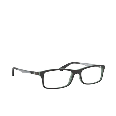 Ray-Ban RX7017 Eyeglasses 5197 black on green - three-quarters view