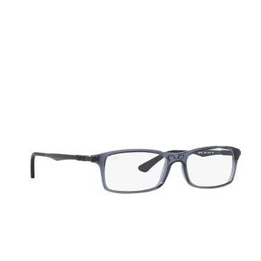Ray-Ban RX7017 Eyeglasses 8122 transparent blue - three-quarters view
