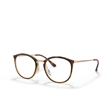 Lunettes de vue Ray-Ban RX7140 5687 striped havana - Vue trois quarts