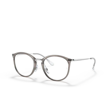 Ray-Ban RX7140 Korrektionsbrillen 8125 grigio trasparente - Dreiviertelansicht