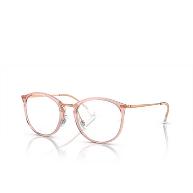 Ray-Ban RX7140 Eyeglasses 8335 transparent pink - three-quarters view