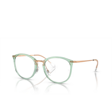 Ray-Ban RX7140 Eyeglasses 8337 transparent green - three-quarters view