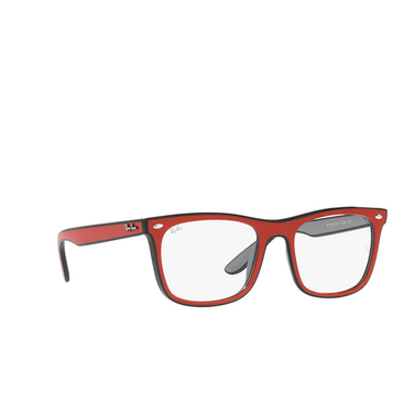 Ray-Ban RX7209 Eyeglasses 8212 red black grey - three-quarters view