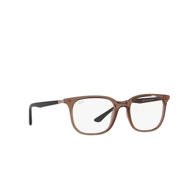 Lunettes de vue Ray-Ban RX7211 8207 transparent brown - Vue trois quarts