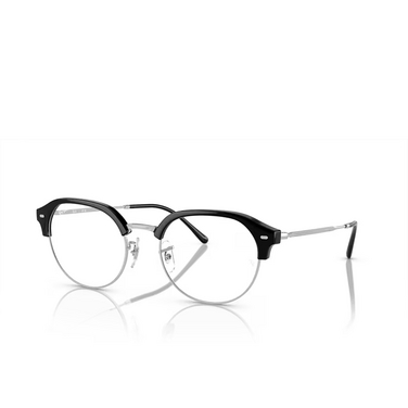 Ray-Ban RX7229 Eyeglasses 2000 black on silver - three-quarters view