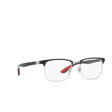 Ray-Ban RX8421 Eyeglasses 2861 black on silver - three-quarters view