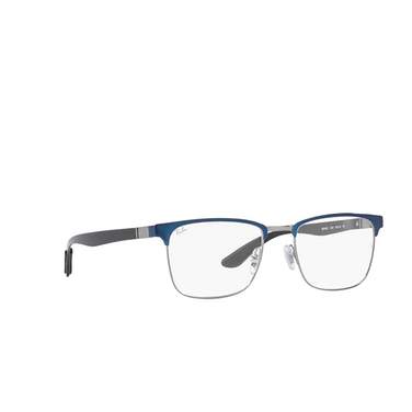 Ray-Ban RX8421 Eyeglasses 3124 blue on gunmetal - three-quarters view