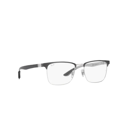 Ray-Ban RX8421 Eyeglasses 3125 grey on silver - three-quarters view
