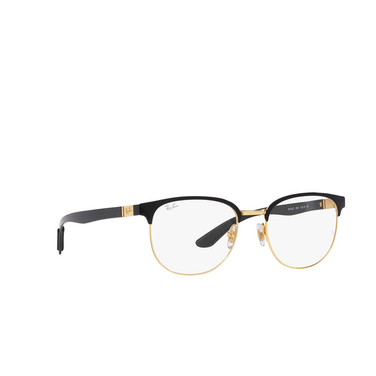 Ray-Ban RX8422 Eyeglasses 2890 black on gold - three-quarters view