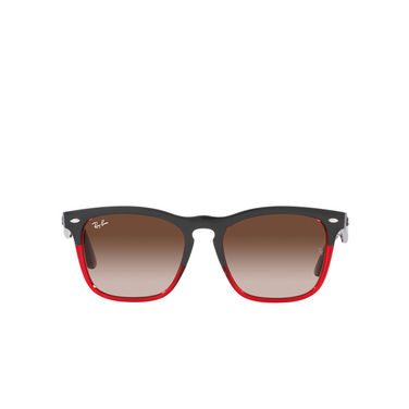 Ray-Ban STEVE Sunglasses 663113 grey on transparent red - front view
