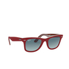 Ray-Ban WAYFARER Sunglasses 12963M red on transparent grey - product thumbnail 2/4