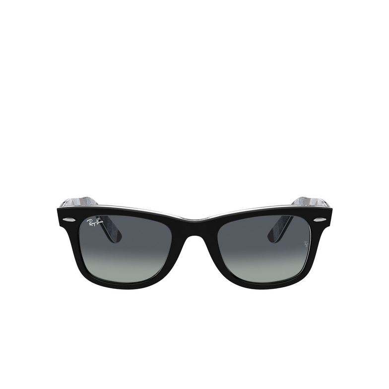 Ray-Ban WAYFARER Sunglasses 13183A black on chevron grey / burgundy - 1/4