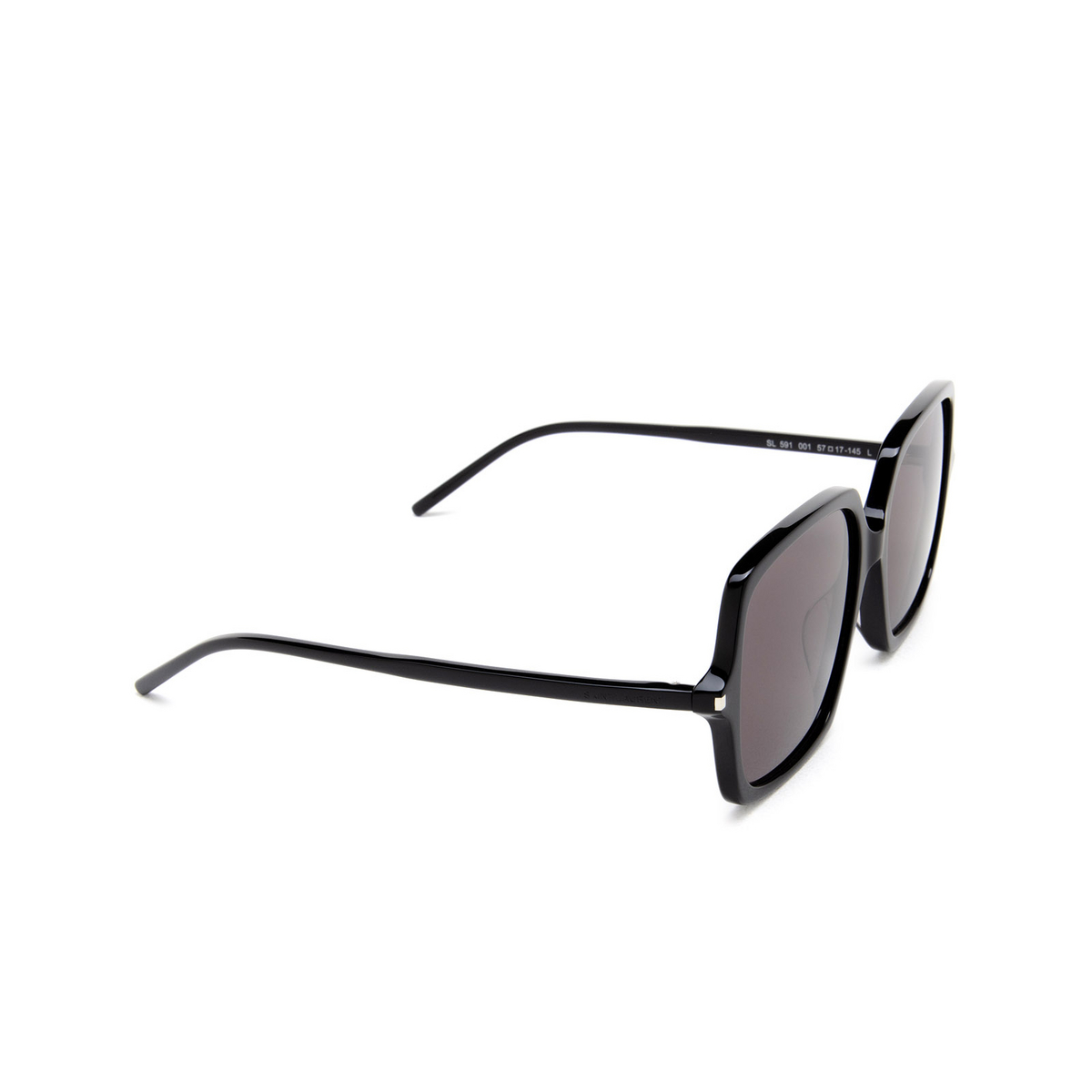 Saint Laurent SL 591 Sunglasses 001 Black - three-quarters view