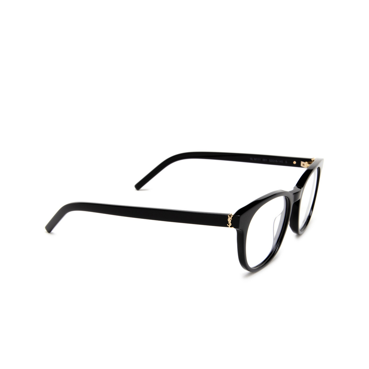 Saint Laurent SL M111 Eyeglasses 001 Black - three-quarters view