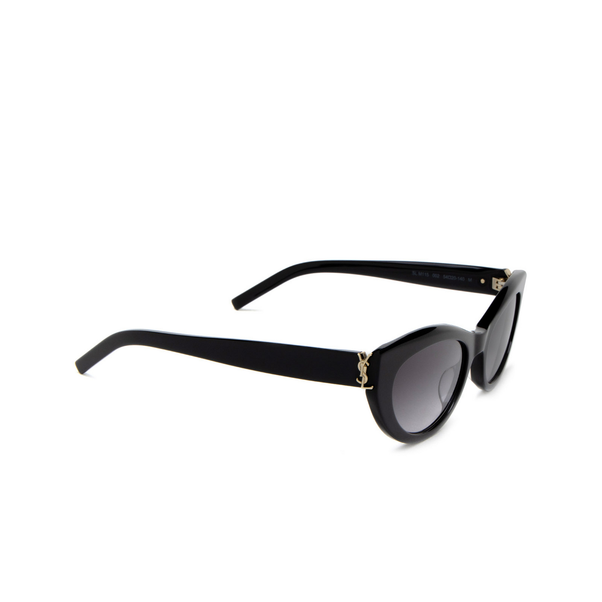 Saint Laurent SL M115 Sunglasses 002 Black - three-quarters view