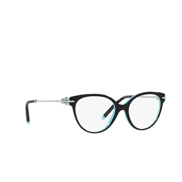 Tiffany TF2217 Eyeglasses 8055 black on tiffany blue - three-quarters view