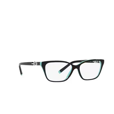 Tiffany TF2229 Eyeglasses 8055 black on tiffany blue - three-quarters view