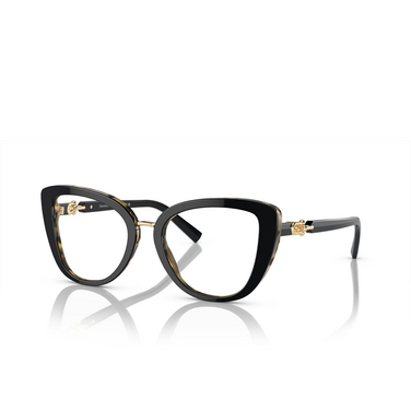 Tiffany TF2242 Eyeglasses 8256 black on yellow havana - three-quarters view
