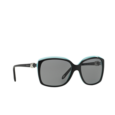 Tiffany TF4076 Sunglasses 80553F black on tiffany blue - three-quarters view