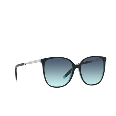 Tiffany TF4184 Sunglasses 80559S black on tiffany blue - three-quarters view