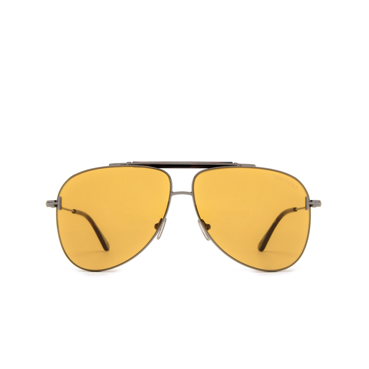 Tom Ford BRADY Sunglasses 08E Shiny Gunmetal - front view