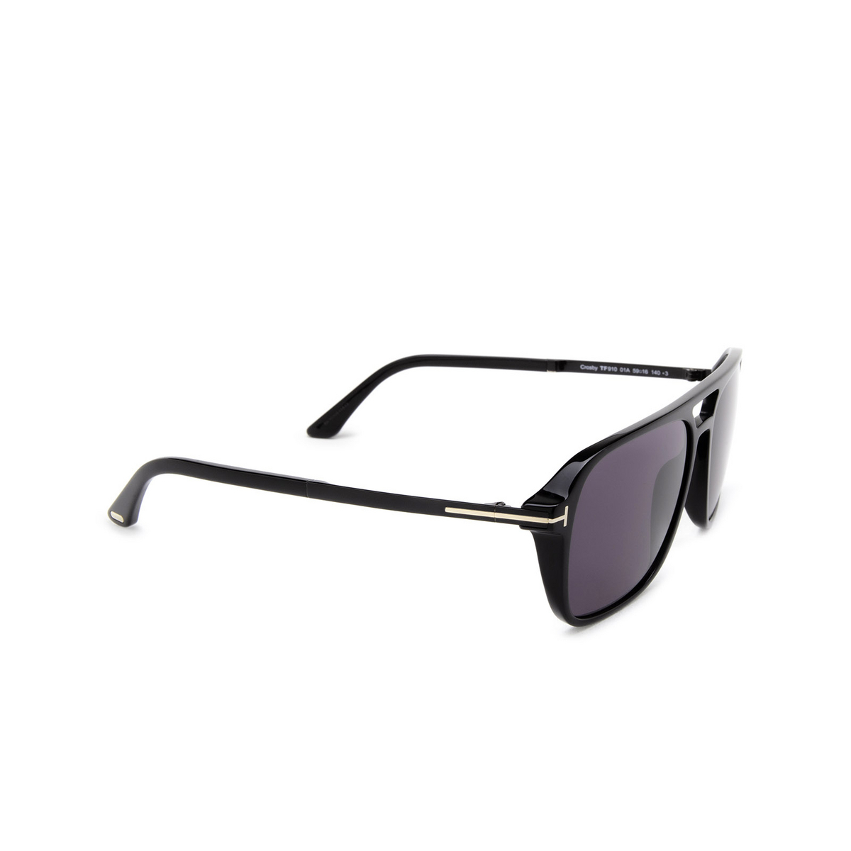 Tom Ford CROSBY Sunglasses 01A Black - three-quarters view