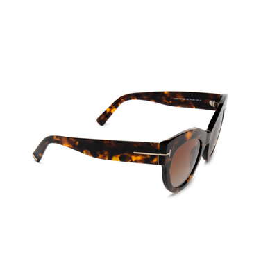 Tom Ford LUCILLA Sunglasses 52t dark havana - three-quarters view