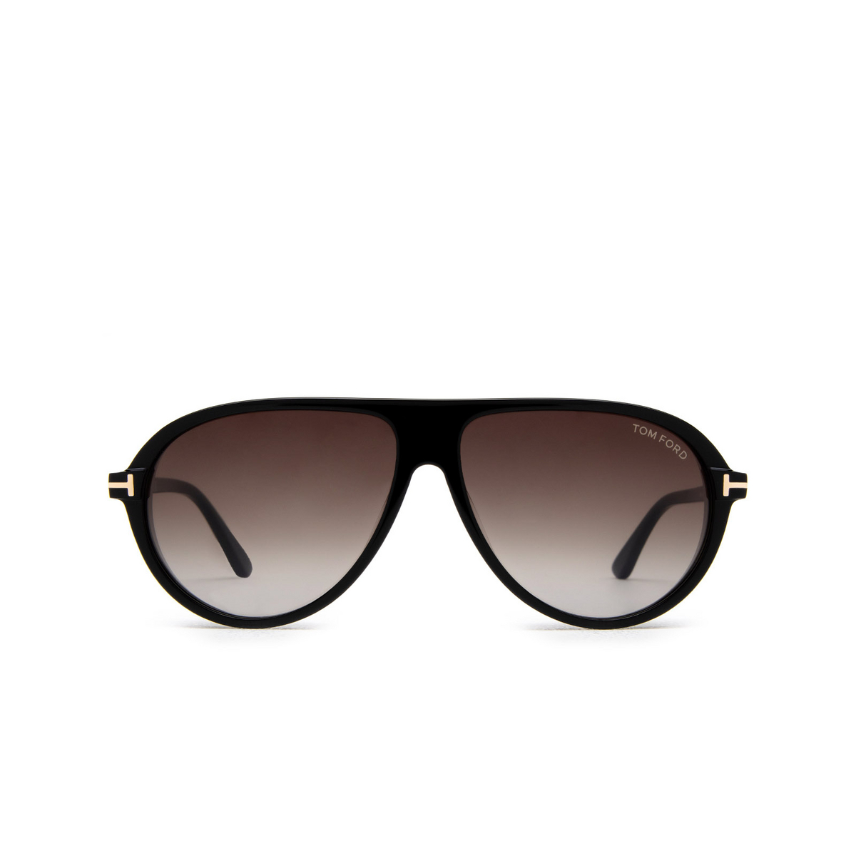 Tom Ford MARCUS Sunglasses 01B Shiny Black - front view