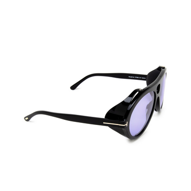 Tom Ford NEUGHMAN Sunglasses 01y shiny black - three-quarters view