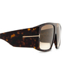 Occhiali da sole Tom Ford RAVEN 52F dark havana - anteprima prodotto 3/4