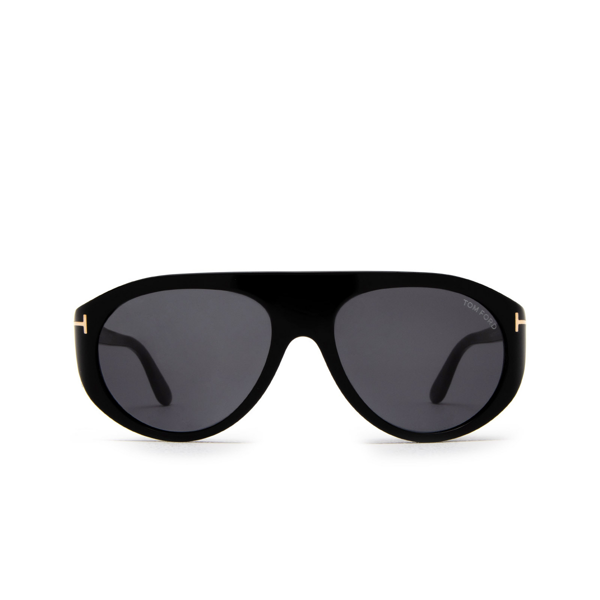 Tom Ford REX-02 Sunglasses 01A Shiny Black - front view