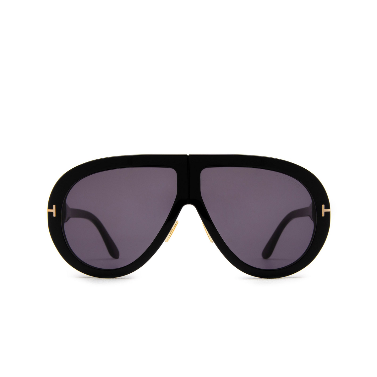 Tom Ford TROY Sunglasses 01A Shiny Black - front view