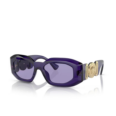 Gafas de sol Versace Maxi Medusa Biggie 54191A purple transparent - Vista tres cuartos