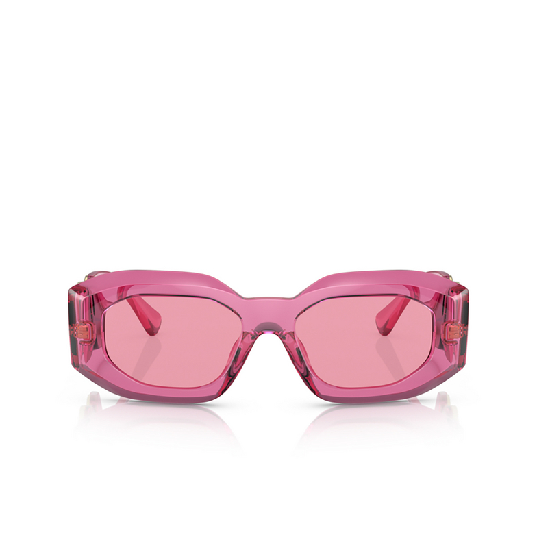 Lunettes de soleil Versace Maxi Medusa Biggie 542184 pink transparent - 1/4