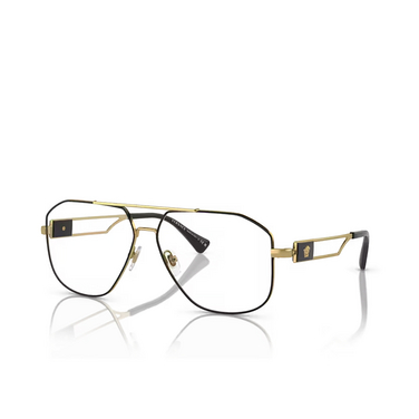 Versace VE1287 Eyeglasses 1443 black/gold - three-quarters view