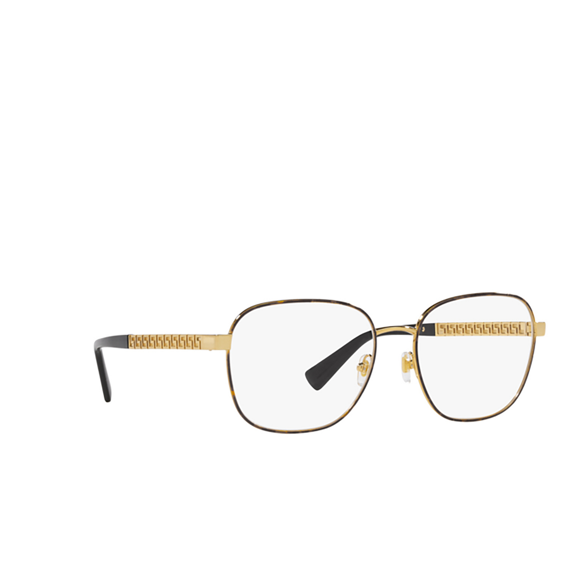 Versace VE1290 Eyeglasses 1499 Havana/Gold - three-quarters view