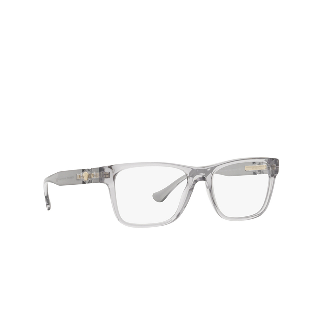 Versace VE3303 Eyeglasses 593 Transparent Grey - three-quarters view
